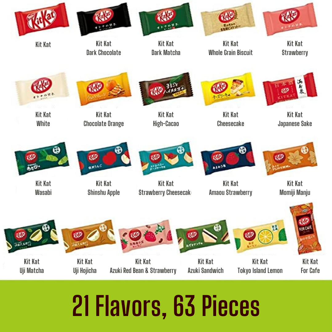 Japanese Kit Kats 21 Pcs Variety Bundle